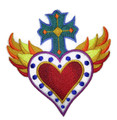 Heart ,Cross And Flames Milagro