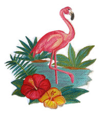 Flamingo and Hibiscus in Watercolor