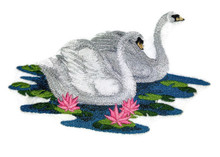Swimming Swan Pair