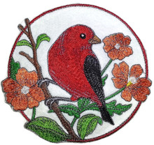 Scarlet Tanager And Cosmos Circle