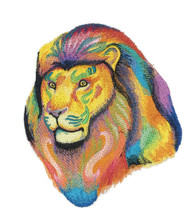 Vibrant Lion in Watercolor