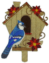 Blue Jay With Bird House