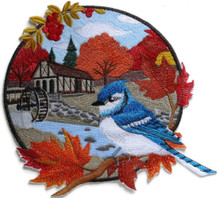 Country Autumn Blue Jay And Mill