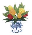 Delft Blue Tulips In Vase