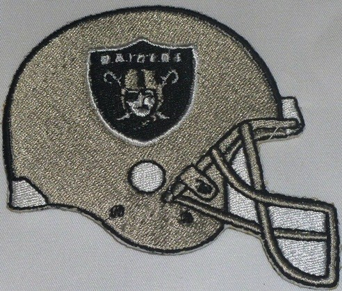 OAKLAND/LAS VEGAS RAIDERS NFL FOOTBALL IRON ON EMBROIDERED PATCH 2-3/8 X  2-1/2