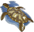 Nature's Bounty Beautiful Custom Turtle Portraits[ Sea Turtle ] Embroidered Iron On/Sew patch [6" x5"]Made in USA] [Custom and Unique] Embroidered Iron on/Sew Patch Made in USA