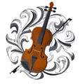 Violin with Baroque Background