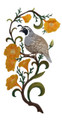 California Quail and California Poppy Medley Bird