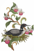 Minnesota Common Loon and Showy Lady Slipper Medley