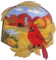 Country Autumn Cardinal And Barn