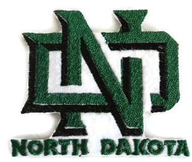 2 University of North Dakota Fighting Sioux iron on embroidered patches patch 