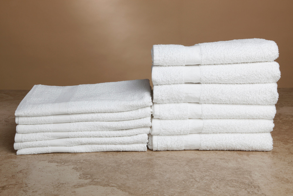 120 Bulk Pack New White 20X40 Cotton Blend Bath Towels