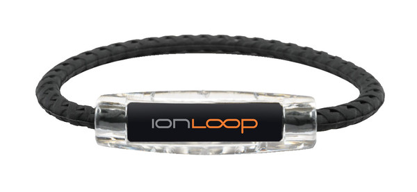 IonLoop Braided Black Sport Bracelet
(front view)