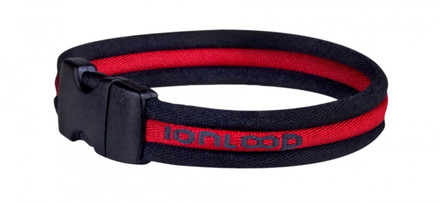 Black Stripe Ionic Bracelet with Red Stripe
(side view)