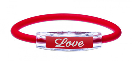 IonLoop Ruby Red LOVE Bracelet
(front view)