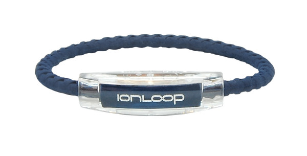 IonLoop Braided Navy Sport Bracelet (front view)