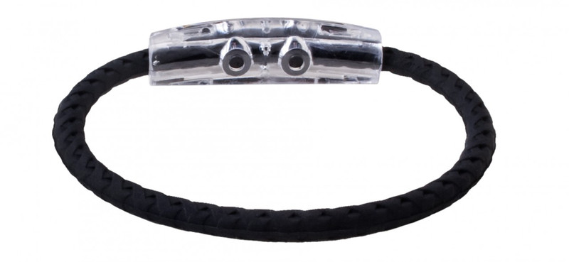 IonLoop Black Braided Universal Medical Alert Bracelet 
(back view)