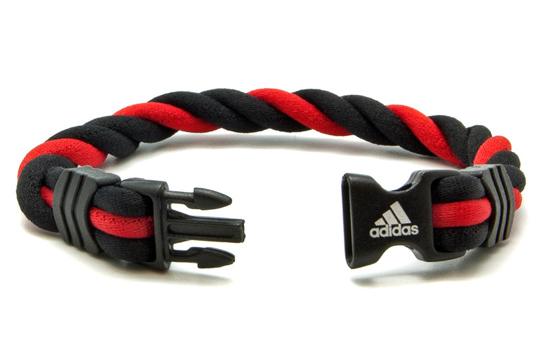 Adidas Braided Ionic Wristband - Red | IonLoop Nylon Sports Bracelets