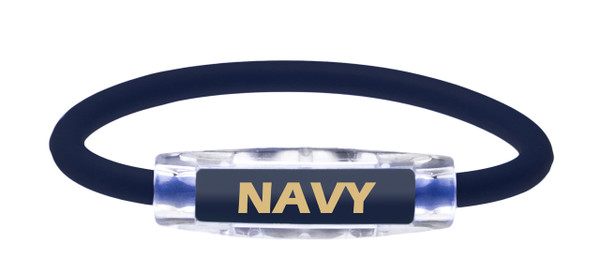 The IonLoop US Navy Bracelet contains negative ions and magnets.
(front view)