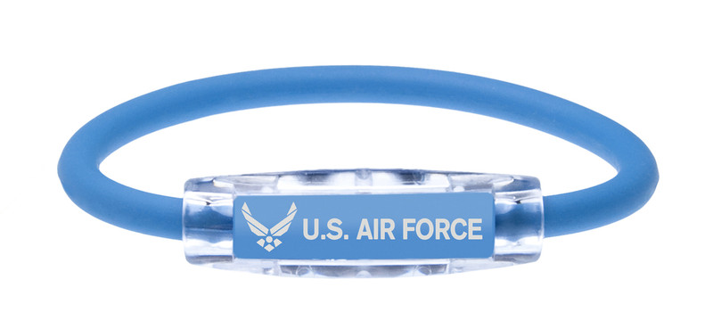 The IonLoop US Air Force Bracelet contains negative ions and magnets.
(front view)
