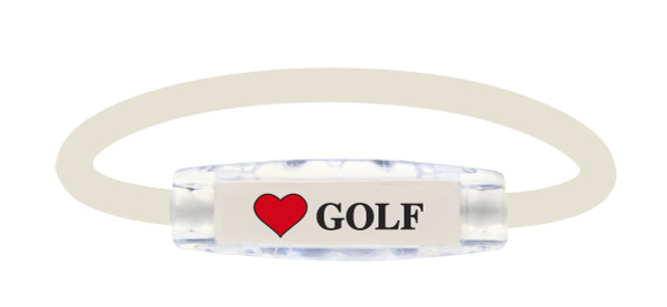 IonLoop Love Golf Sport Bracelet contains negative ions and magnets
(front view)
