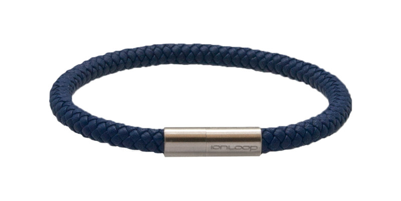 Indigo Blue Leather Bracelet (front)