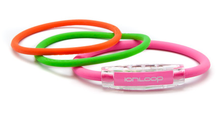 TRI Loop Hot Pink Pak 
1 Hot Pink Magnet IonLoop Bracelet, 2 IonThins (Apple Green & Orange Crush)