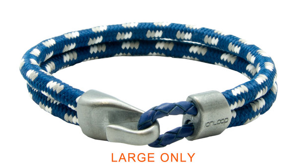 Indigo Blue Dual Cord Bracelet (front)  Large Only
