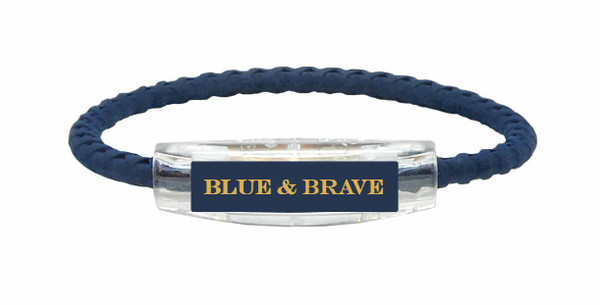 Blue & Brave Braided Navy Bracelet
(front view)