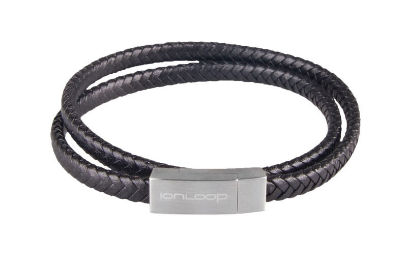 Black Leather Braided Bracelet by ROXCS.