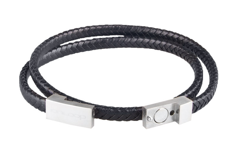 Black Double Wrap Leather Braided Bracelet 
(NEWLY DESIGN CLASP FOR STYLE AND FASTENING)