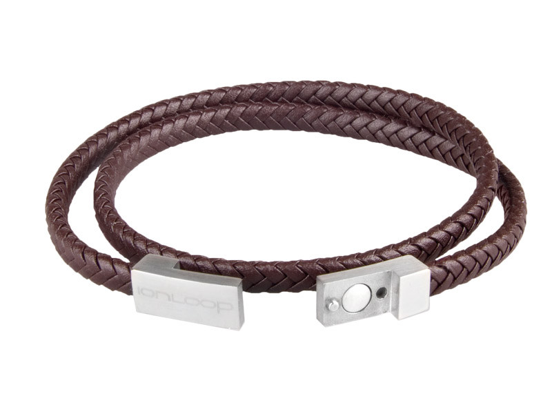 Saddle Brown Double Wrap Leather Braided Bracelet 
(NEWLY DESIGN CLASP FOR STYLE AND FASTENING)