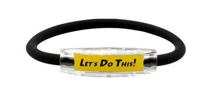 Michael Breed Yellow "LET'S DO THIS!  Sport Bracelet contains negative ions and magnets
(side view)