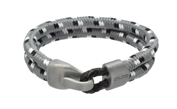 Dual Cord Concrete Gray Fused Bracelet