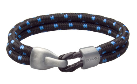 Black Blu Dual Cord Bracelet (front) 