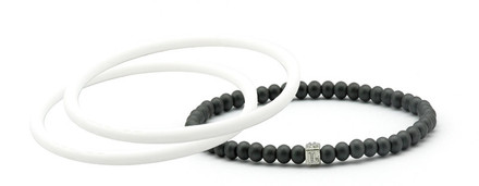 mag/fusion White + White  Pak
1 mag/fusion magnetic Bracelet, 2 IonThins  (White +  White)