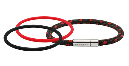 Solo Cord Onyx Red Negative Ion Bracelet Pak
Jet Black & Ruby Red IonThins