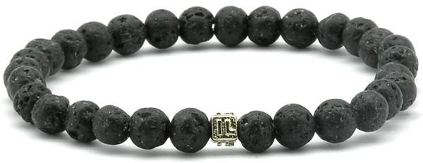 IonLoop  Lava Stone Bracelet contains medium sized molten rock beads.
(front view)