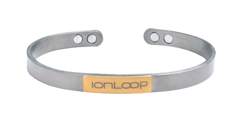  IonLoop  TiCuff  Titanium Magnet Bracelet 
(front showing magnet placement view)