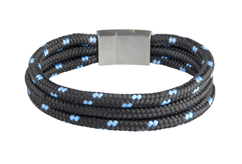 Black/Blu Tri-Cord Black/Blu Bracelet (back)
