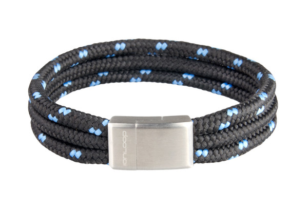 Black/Blu Tri-Cord Black/Blu Bracelet (front)