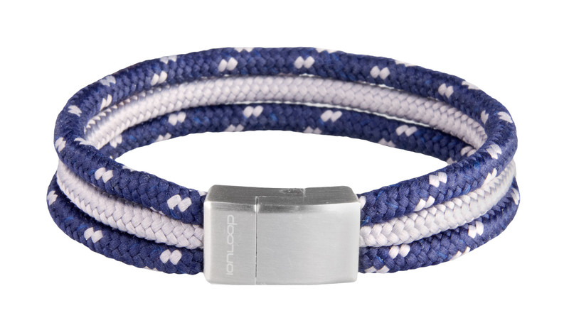 Navy Gray Tri-Cord Bracelet | Negative Ions + Magnets