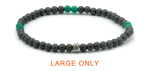 IonLoop  mag/fusion TEAL SMOKE Bracelet - Large Only
Contains slate gray magnetic pearls and 6 decorative stones. 
(front view)