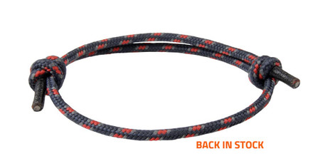 Black Red Cord  Slide Knot Bracelet  Front
Back In Stock with Negative Ions