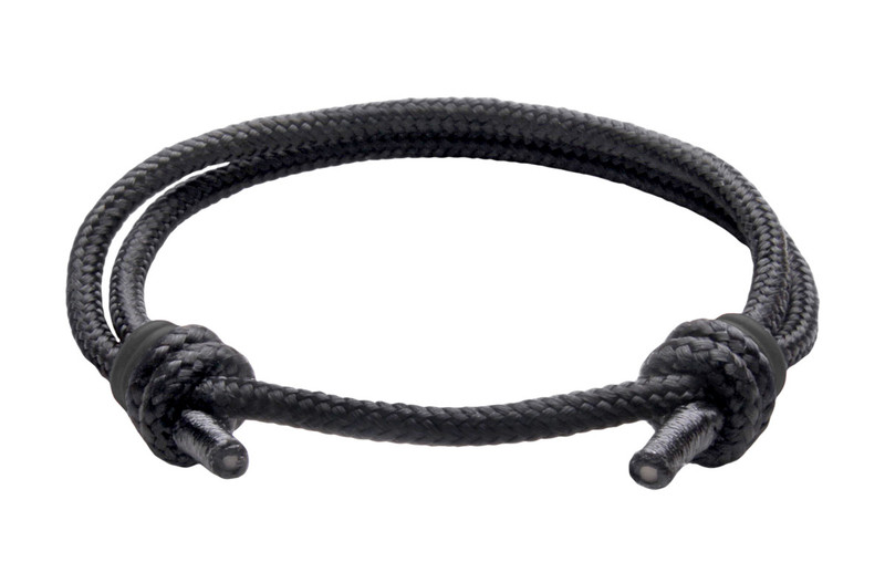 NEW   Spider Black Cord Slide Knot w/Black Dash Bracelet - Front