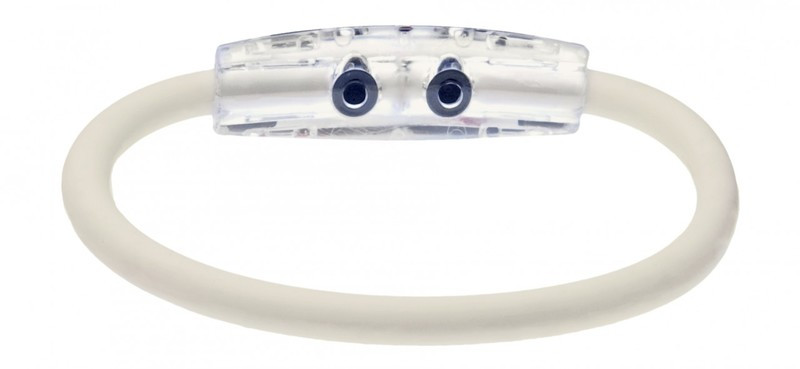 The IonLoop Pearl White 1 Bracelet contains negative ions and magnets.
(back view)