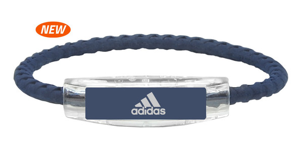 adidas Navy Blue Braided Bracelet (front view)
