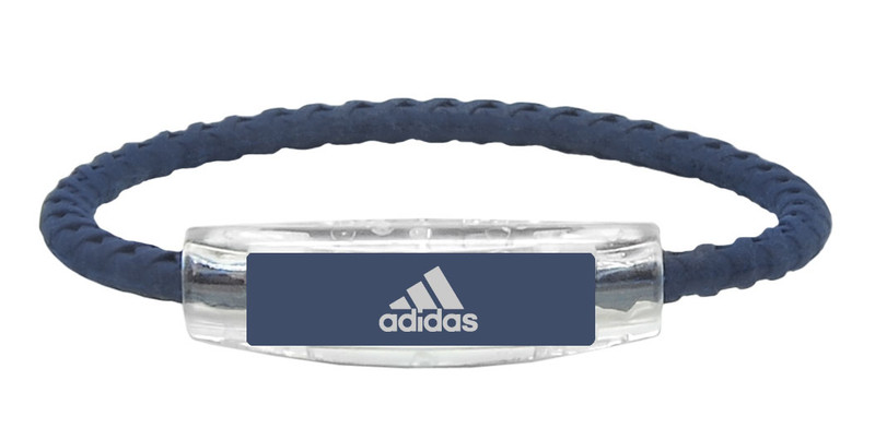 adidas Navy Blue Braided Bracelet (front view)