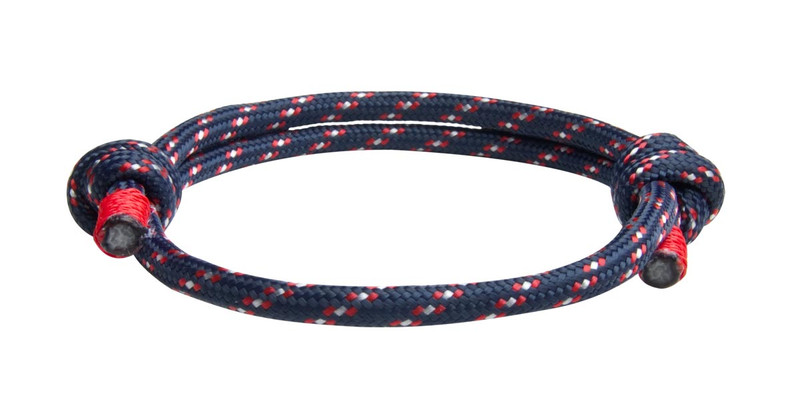 Navy Red Cord Slide Knot Bracelet
(Front View)