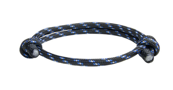 NEW Black Blu Cord Slide Knot Bracelet
(Front view)
